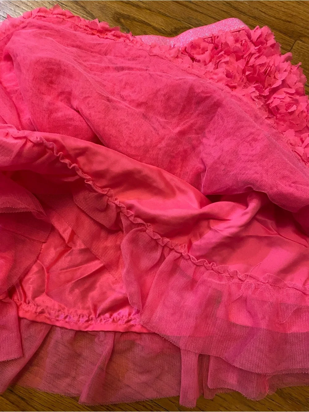 The Children's Place Hot Pink Floral Appliqué Skirt size large